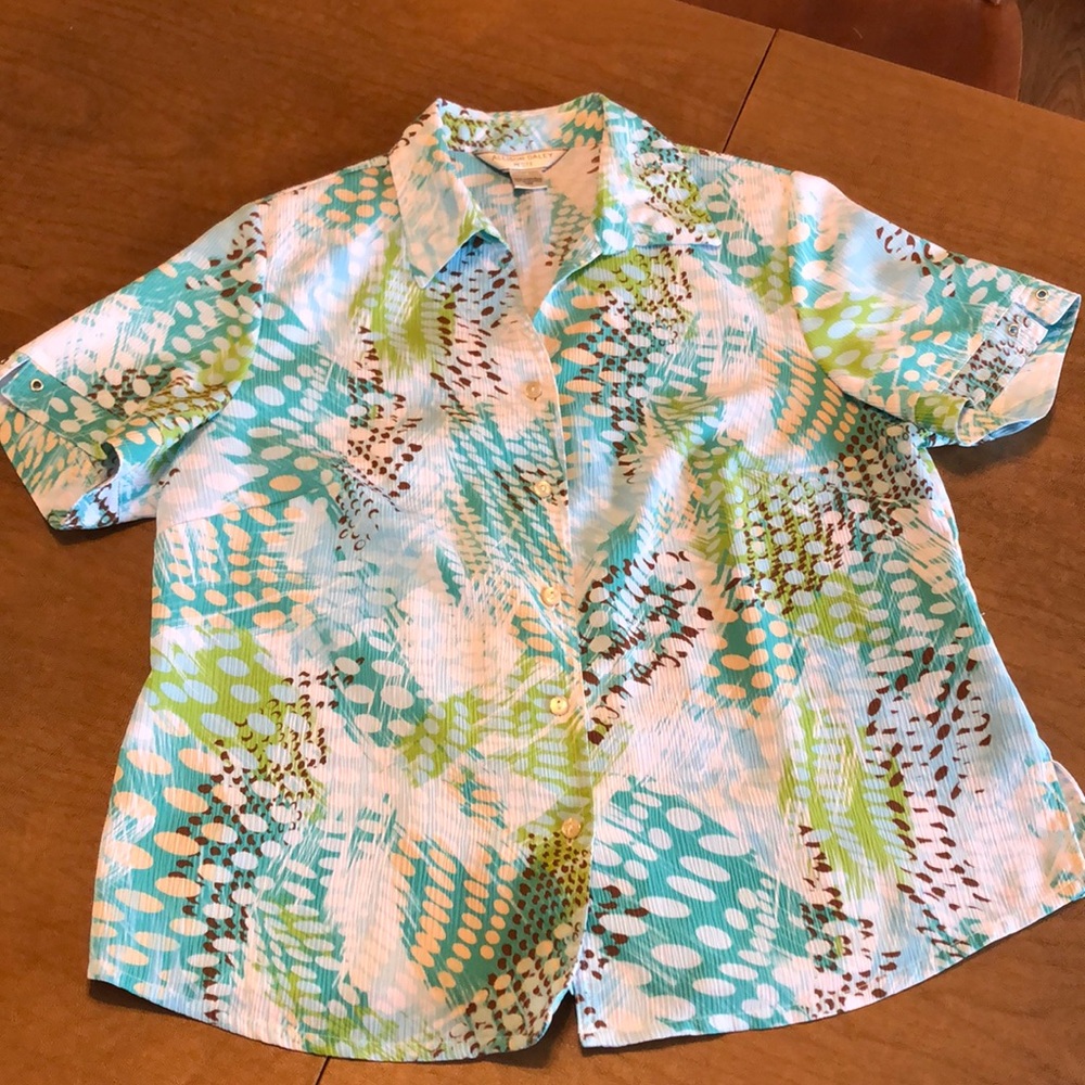 Allison Daley 14 Petite Lightweight Crinkle Top